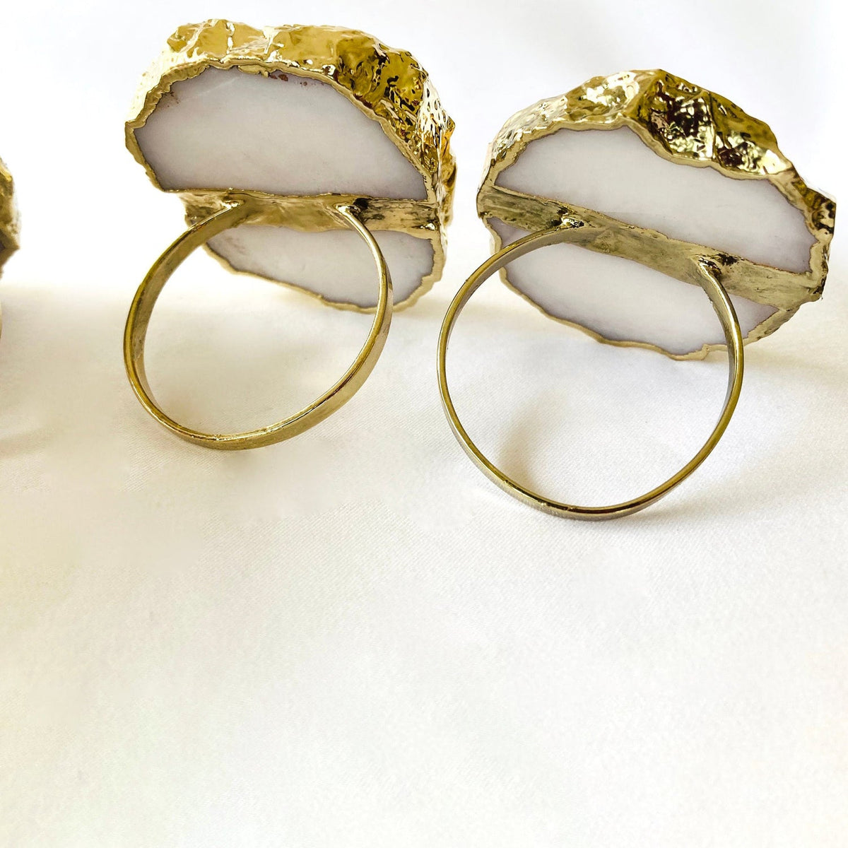 White Agate Slice Napkin Rings, picture 2 of 6