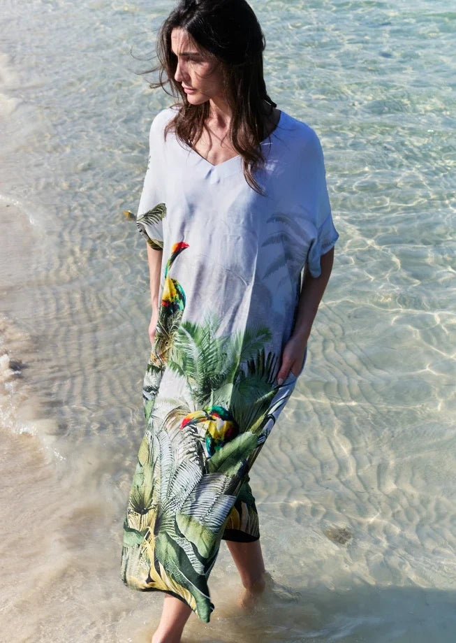 Wild Wings Bird in the Jungle Long Kaftan Dress, picture 3 of 6