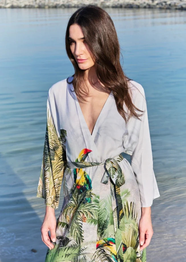 Wild Wings Bird in the Jungle Long Kimono, picture 3 of 6