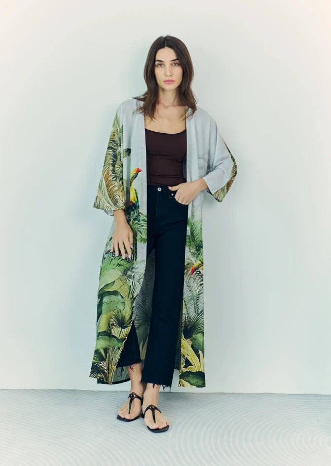 Wild Wings Bird in the Jungle Long Kimono, picture 5 of 6