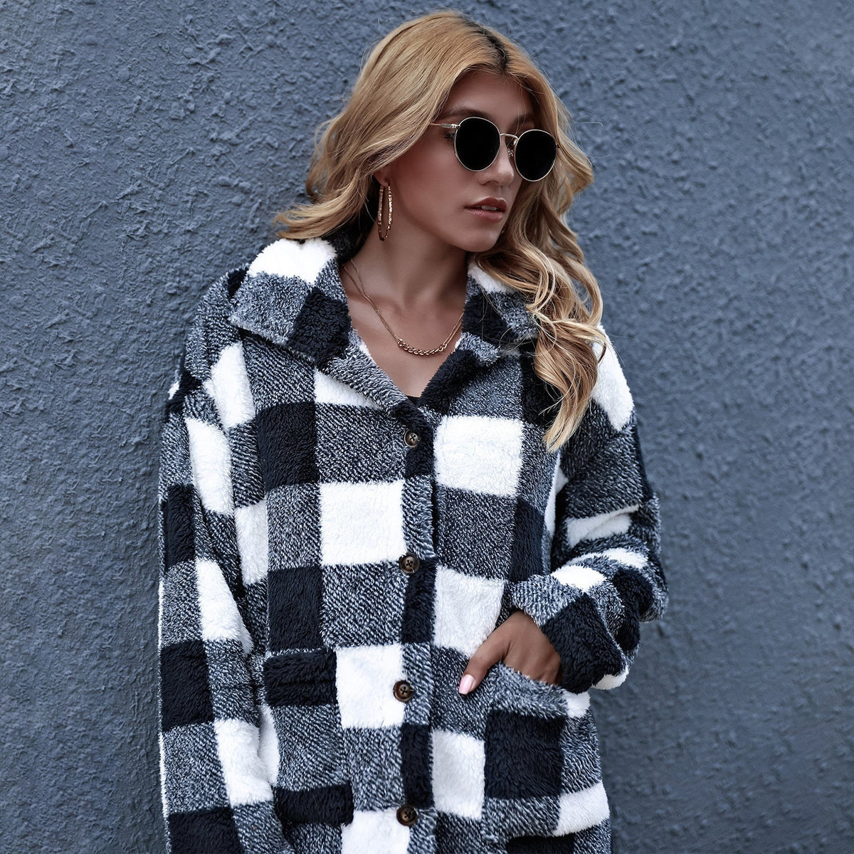 Women’s Oversized Check Shirt Jacket, picture 3 of 6