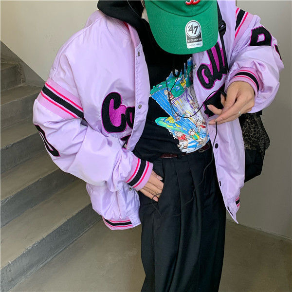 Loose Harajuku Letter-Print Jacket, picture 7 of 8