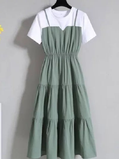 فستان ميدي بطبقات متدرجة بأكمام قصيرة | Tiered Short-Sleeve Midi Dress، الصورة 4 من 7