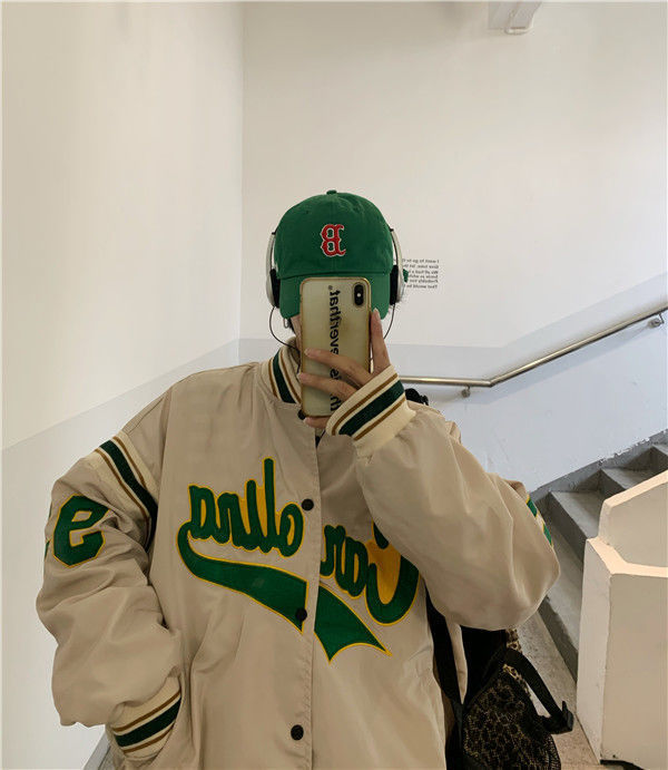 Loose Harajuku Letter-Print Jacket