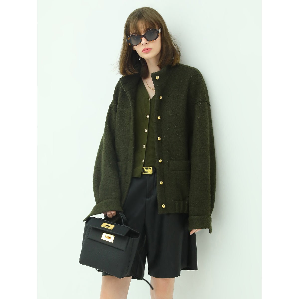 Classic Green Wool Coat, picture 3 of 5