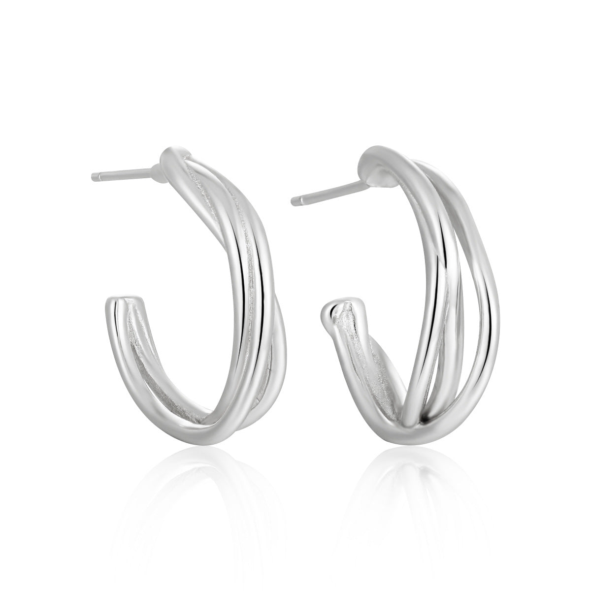 Sculptural Double-Loop Hoop Earrings, picture 6 of 7