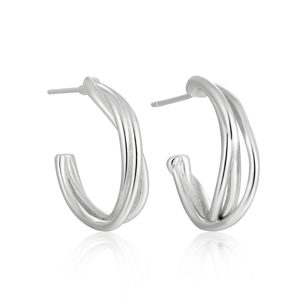 Sculptural Double-Loop Hoop Earrings