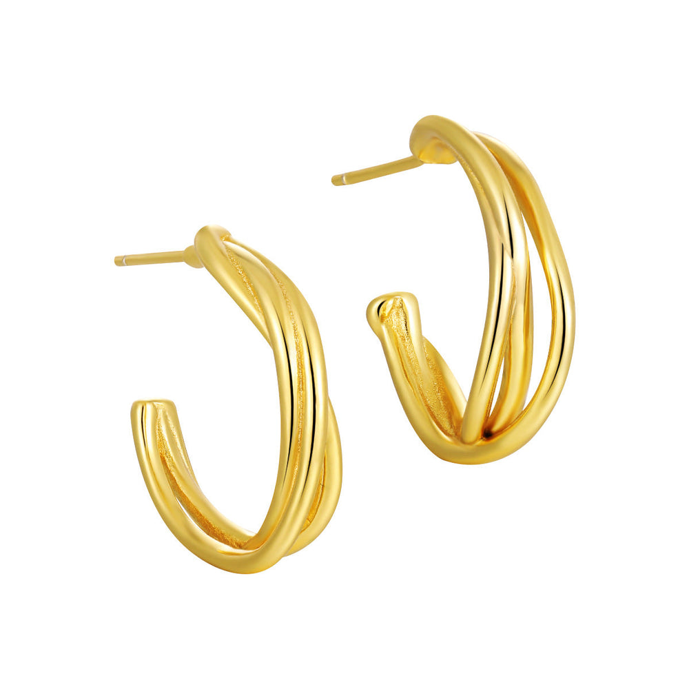 Sculptural Double-Loop Hoop Earrings