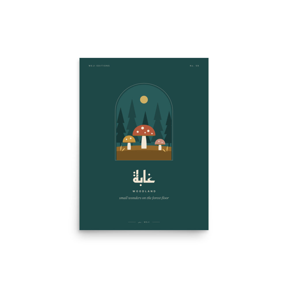 Woodland Mushrooms Poster, 30 × 41 cm