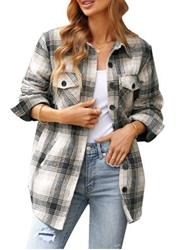 Women’s Oversized Check Shirt Jacket, picture 6 of 6