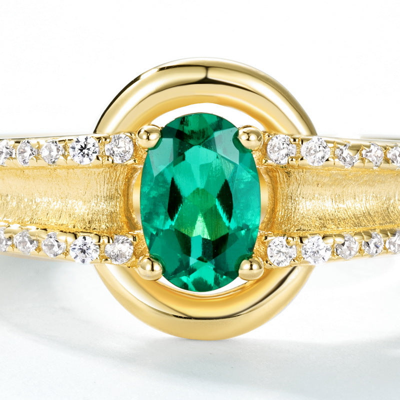 Emerald-Green Stone Ring