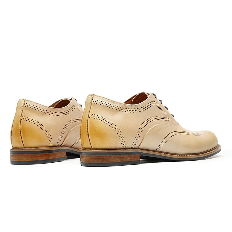 Men’s Beige Calfskin Wingtip Oxford Shoes, picture 6 of 6