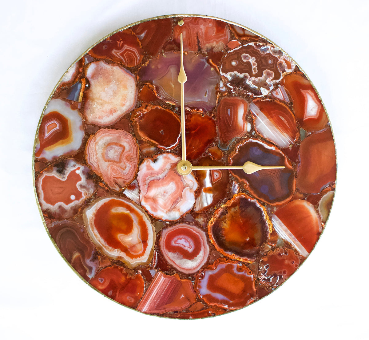 Red Agate Round Wall Clock, picture 2 of 5