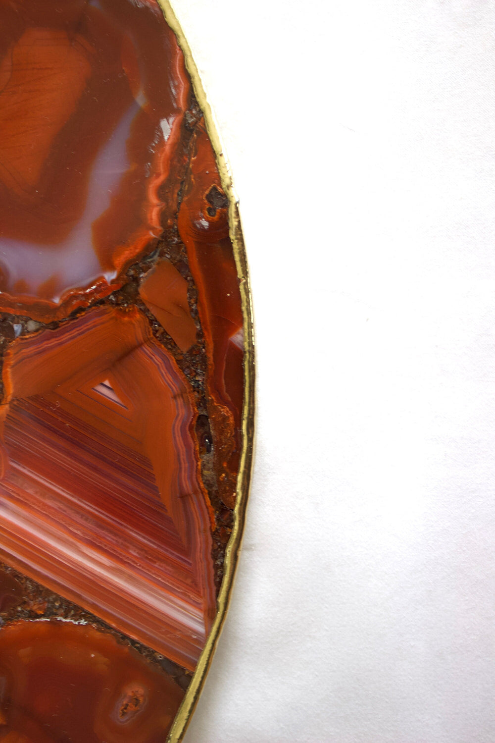 Red Agate Round Wall Clock
