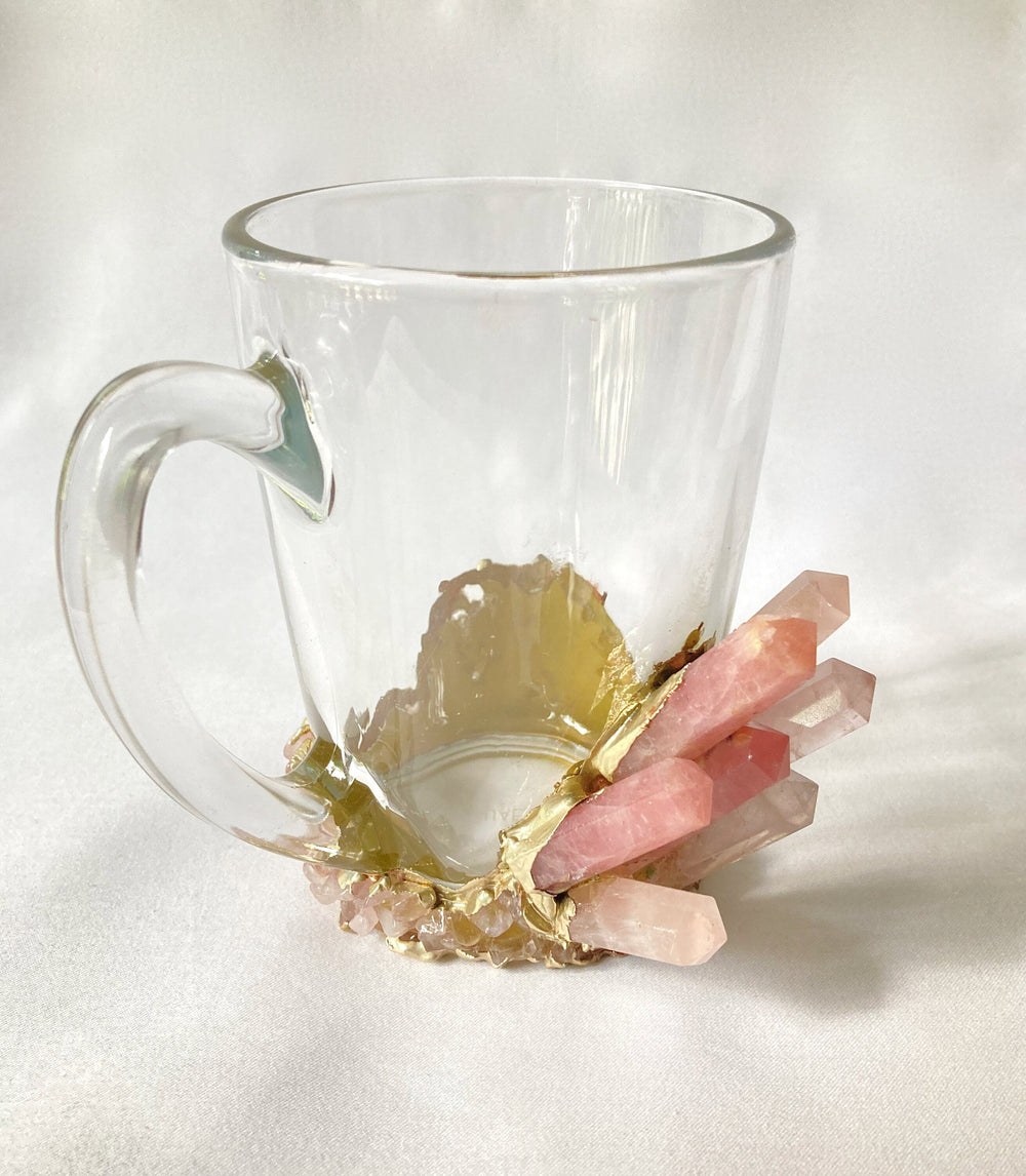 Rose Quartz Point Coffee and Tea Glass, 11 oz