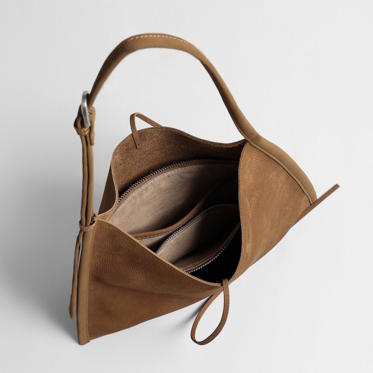 Large Leather Drawstring Tote Bag, picture 5 of 5