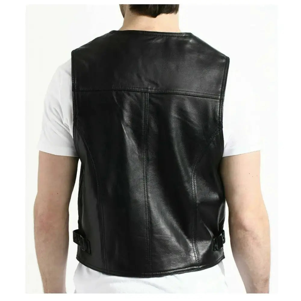 Men’s Leather Motorcycle Vest, picture 3 of 4