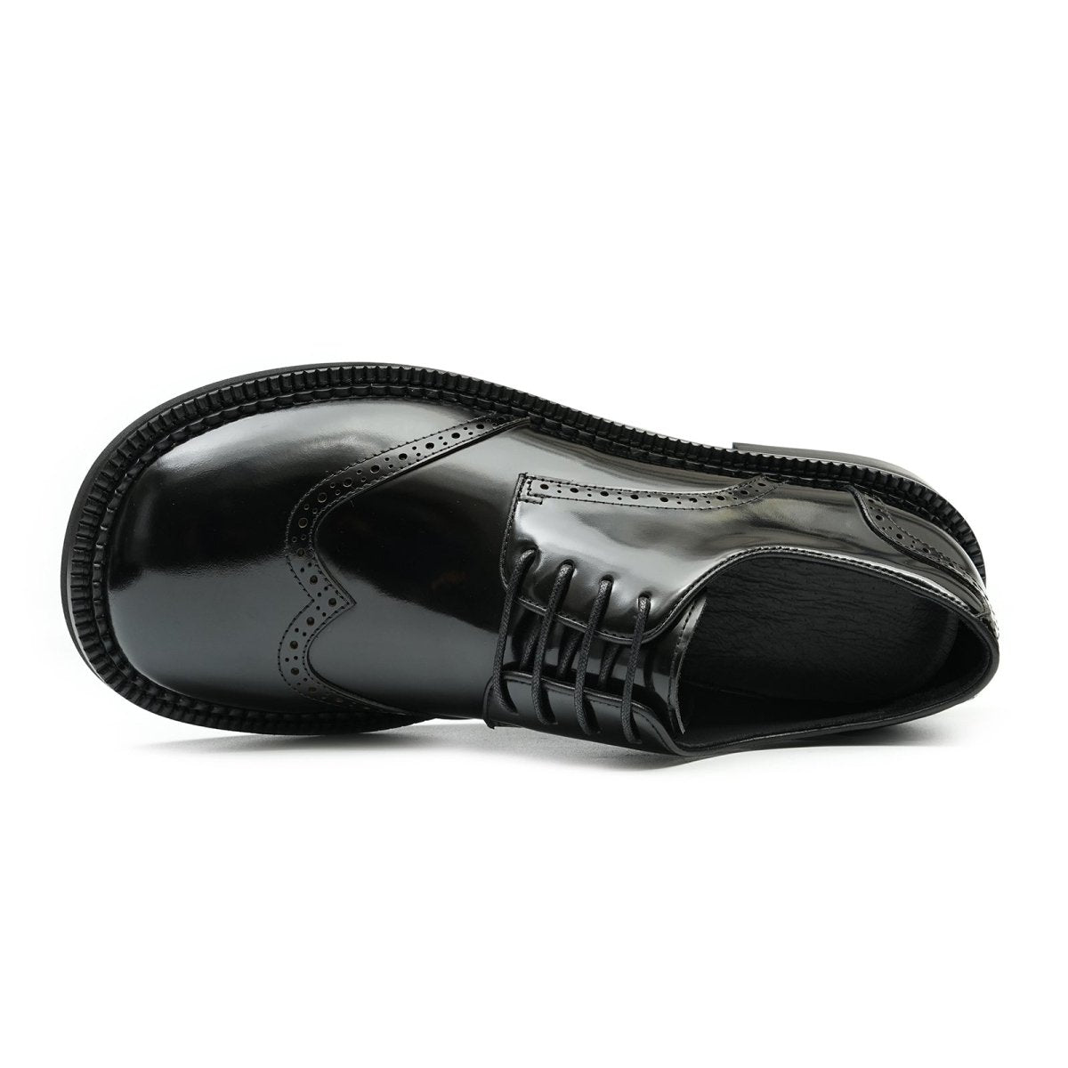 Men’s Glossy Calfskin Brogue Derby Shoes, picture 5 of 8