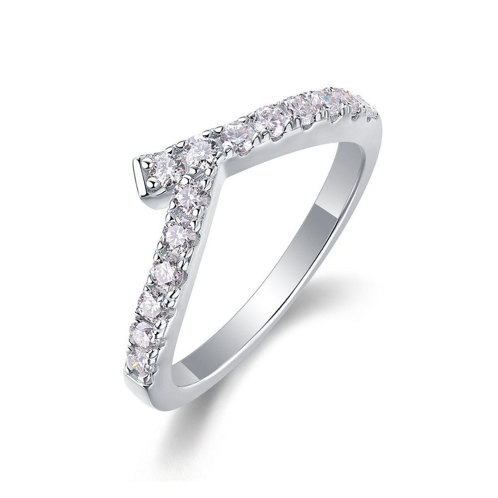 Moissanite Chevron Stacking Ring