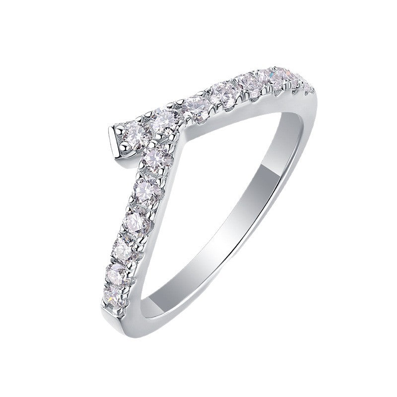 Moissanite Chevron Stacking Ring