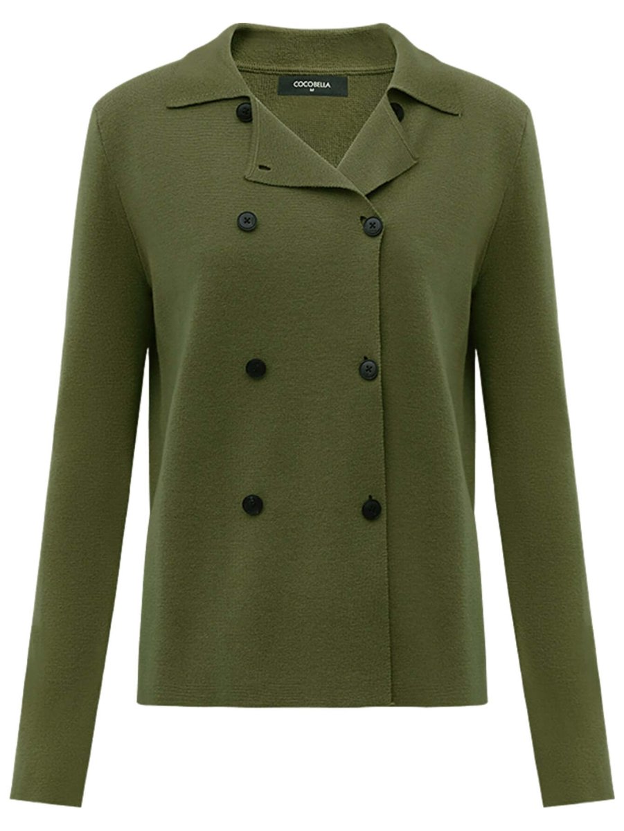 Olive Green Double Breasted Cardigan, picture 5 of 5