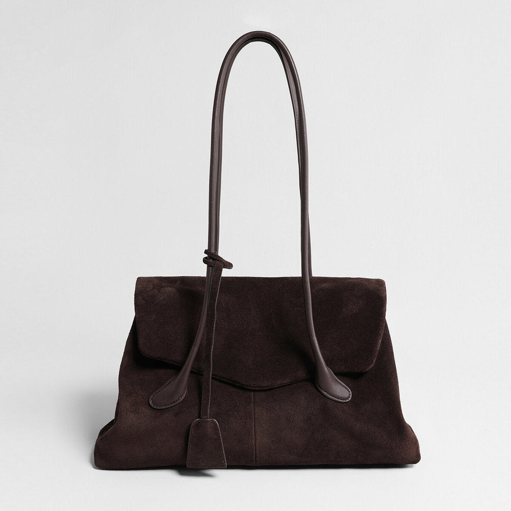 Oversized Leather Tote Bag with Knotted Handle