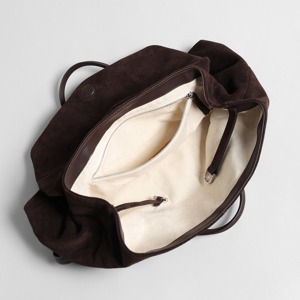 Oversized Leather Tote Bag with Knotted Handle, picture 3 of 7