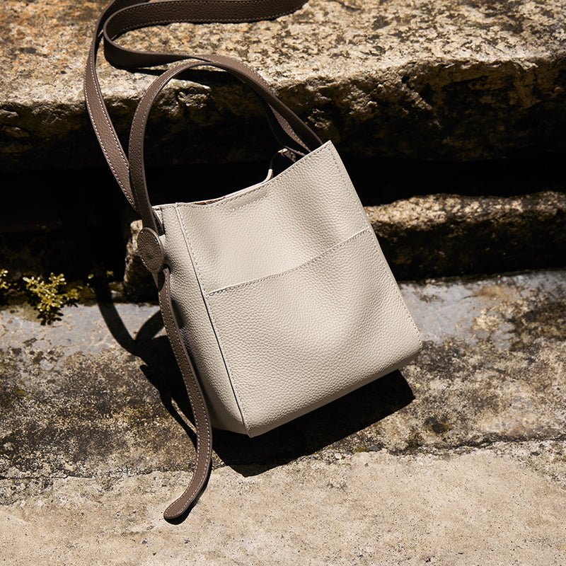 Pebbled Leather Bucket Bag, picture 2 of 8