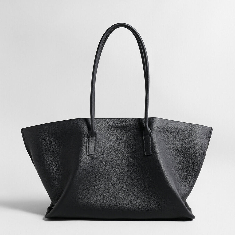 Pebbled Leather Wing Tote Bag