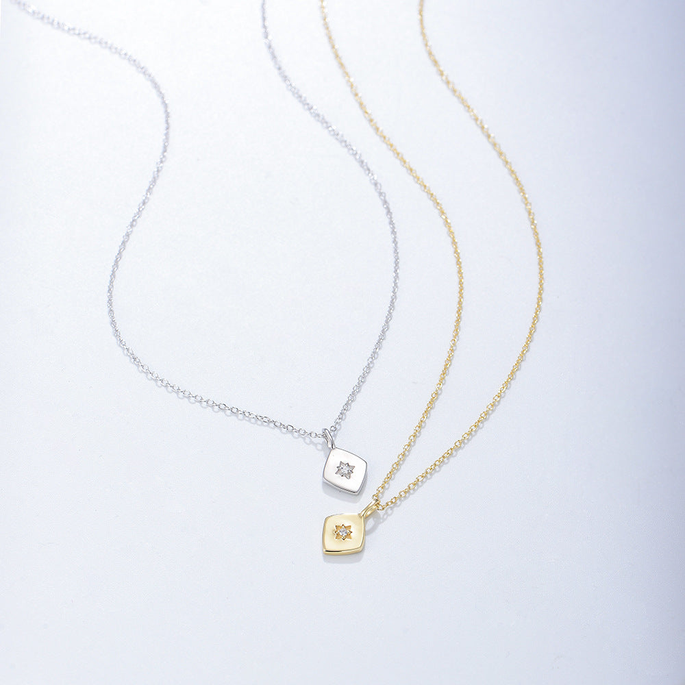 Glossy Mini Zircon Pendant Necklace, picture 2 of 5