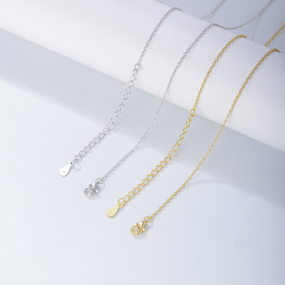 Glossy Mini Zircon Pendant Necklace