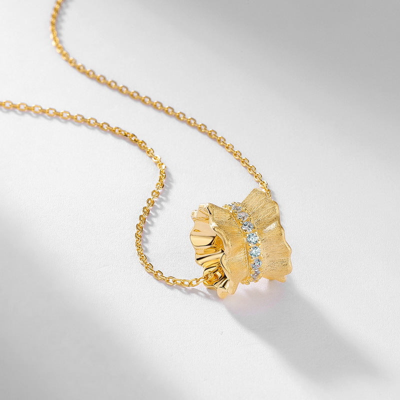 Zircon Barrel Pendant Necklace