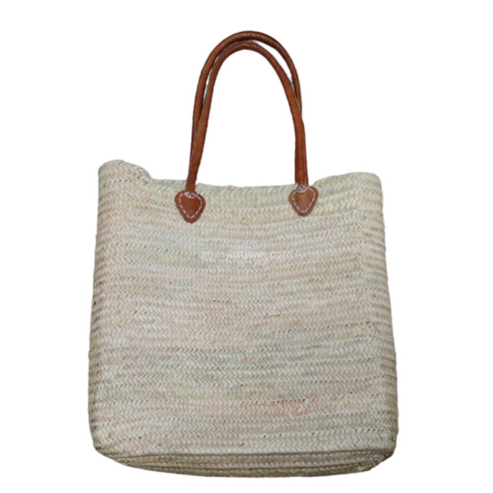 Flowers Embroidered Raffia Basket Bag