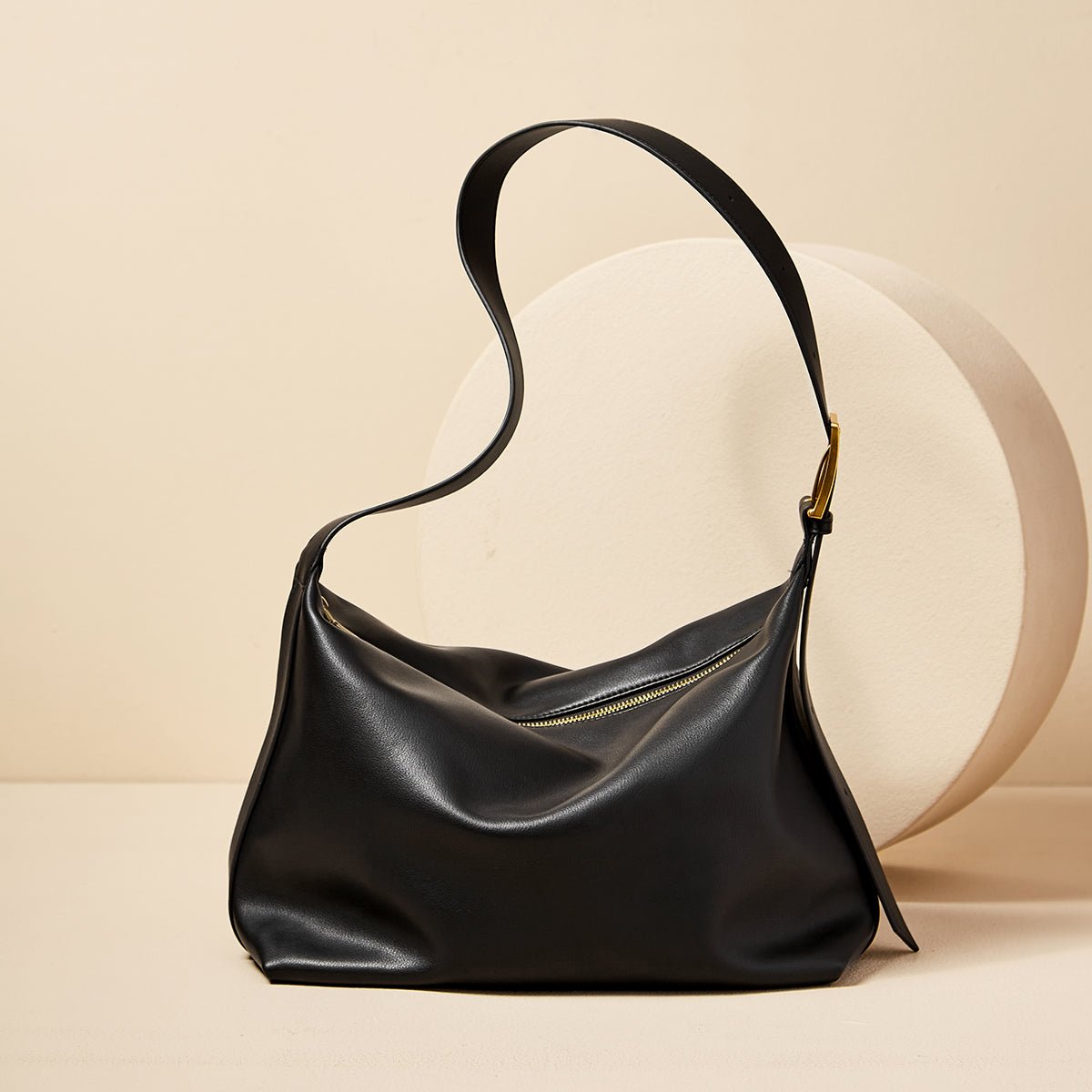 Soft Leather Slouch Shoulder Hobo Bag, picture 7 of 8
