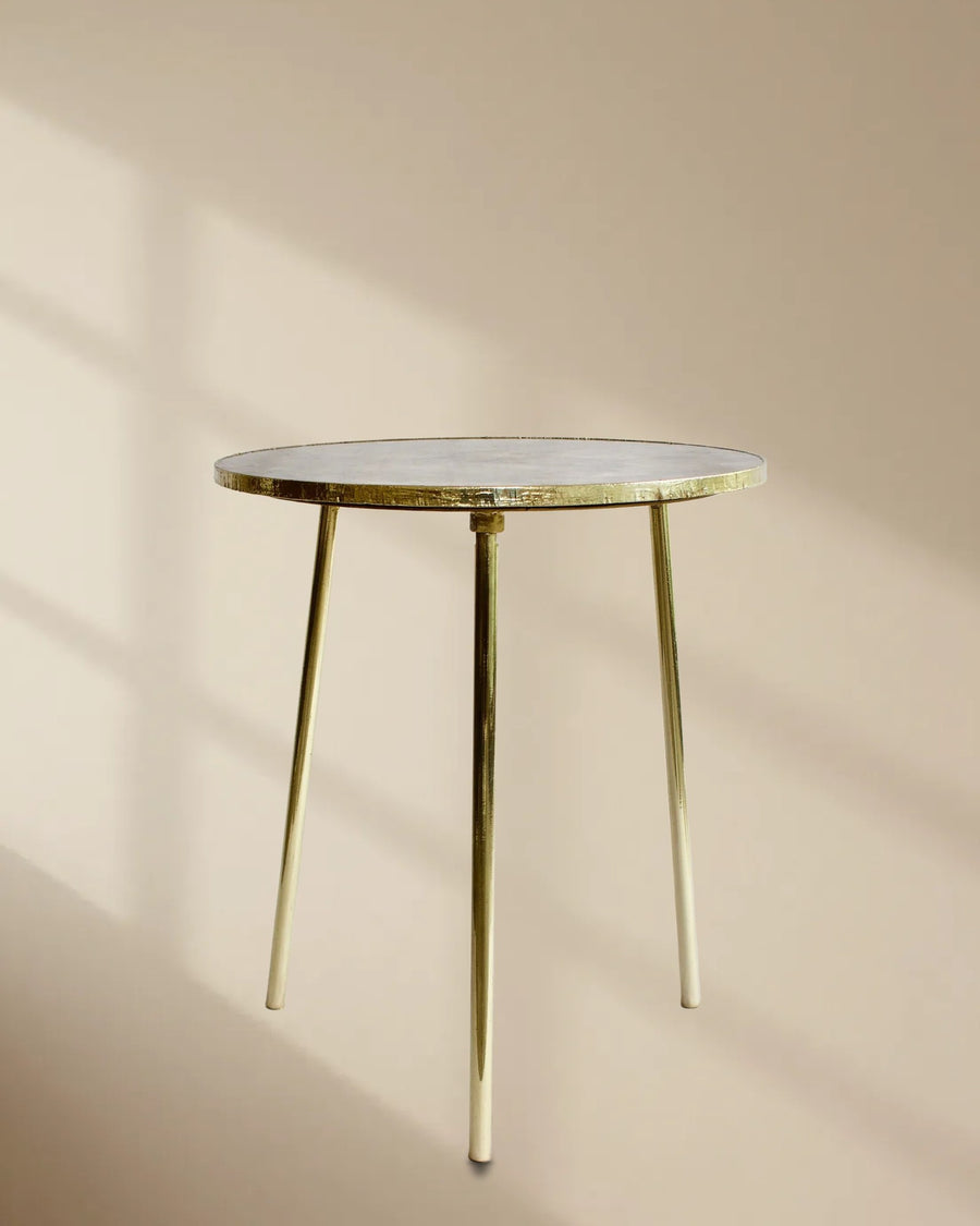 Amethyst Side Table, Round Stone Top
