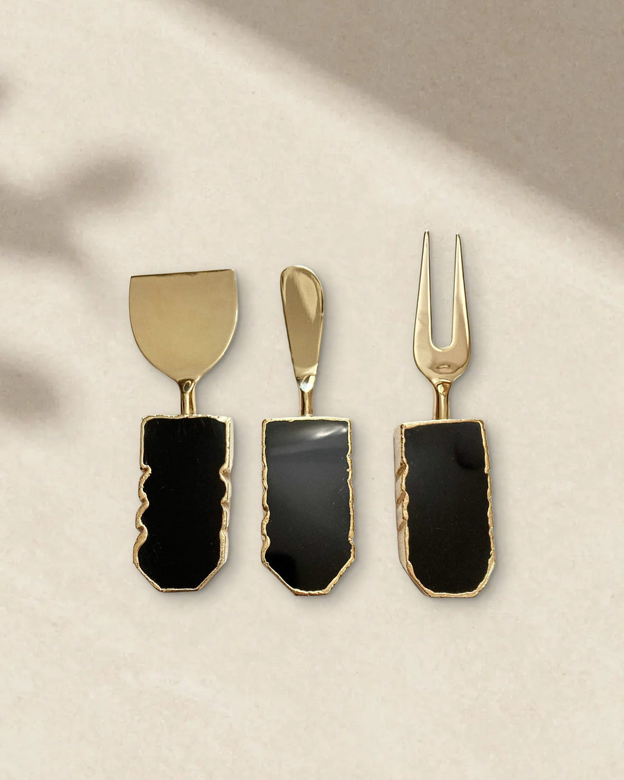 Black Agate Cheese Knives