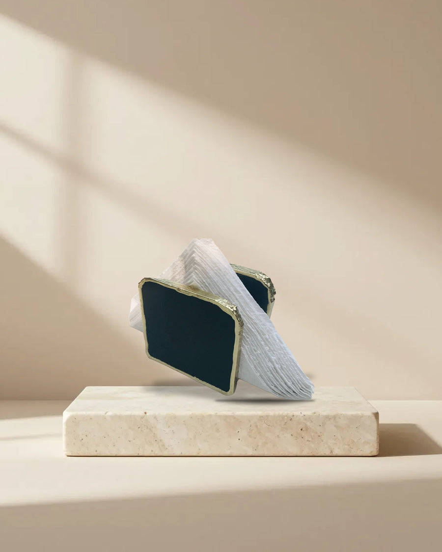 Black Agate Napkin Holder