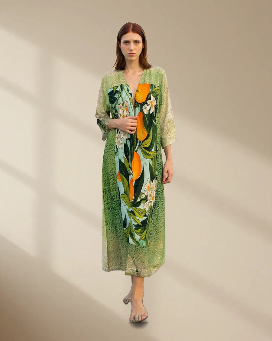 Fleur & Fruit Vintage Long Kimono