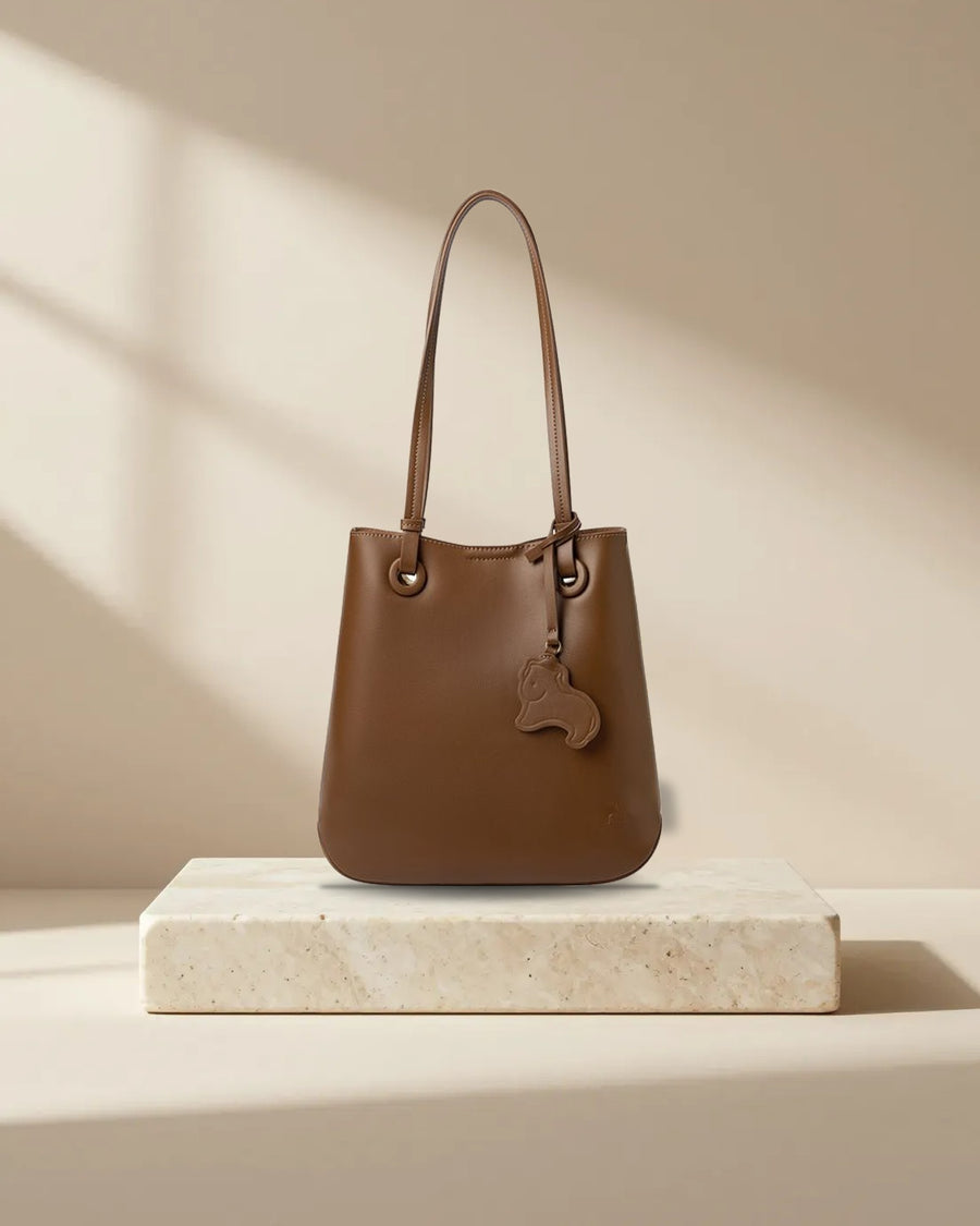 Leather Horse Charm Tote Bag