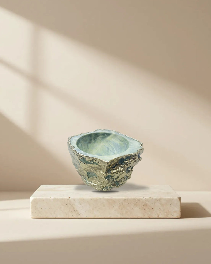 Lime Green Agate Geode Trinket Bowl