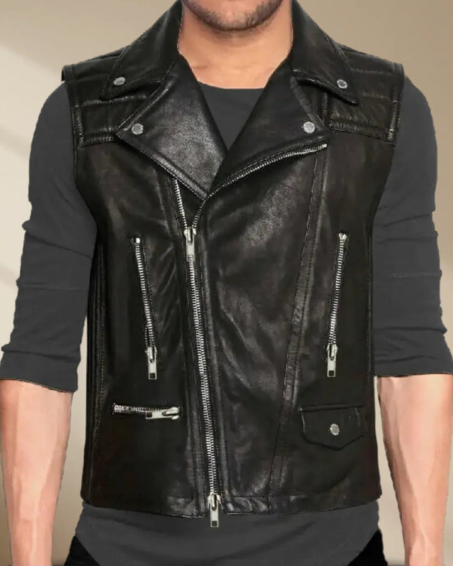 Men’s Classic Leather Biker Vest