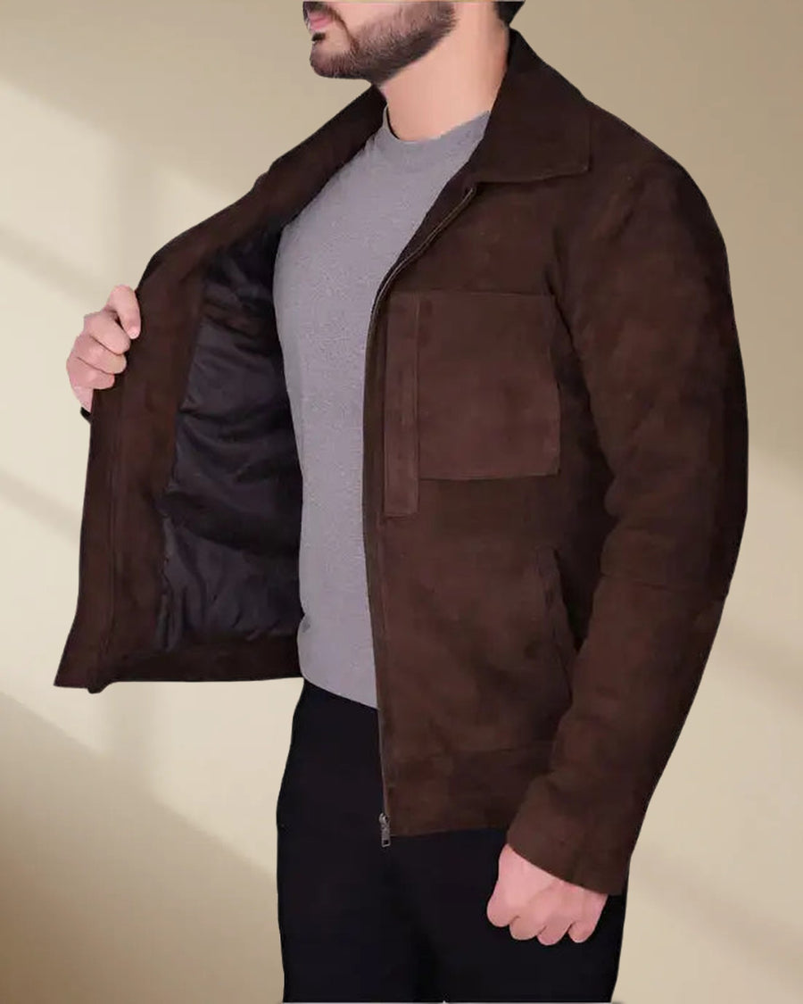 Men’s Dark Brown Suede Jacket