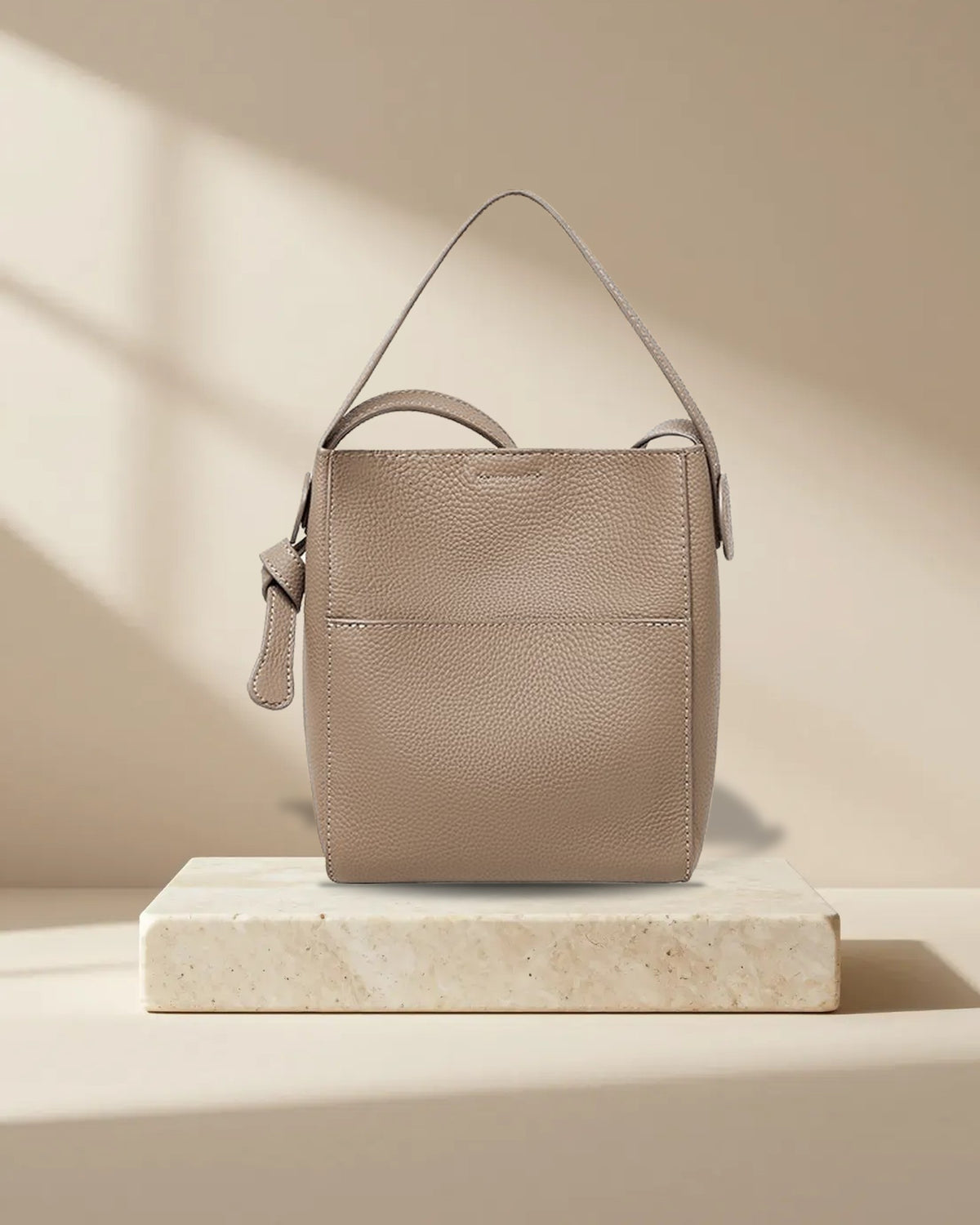 Pebbled Leather Bucket Bag, picture 8 of 8
