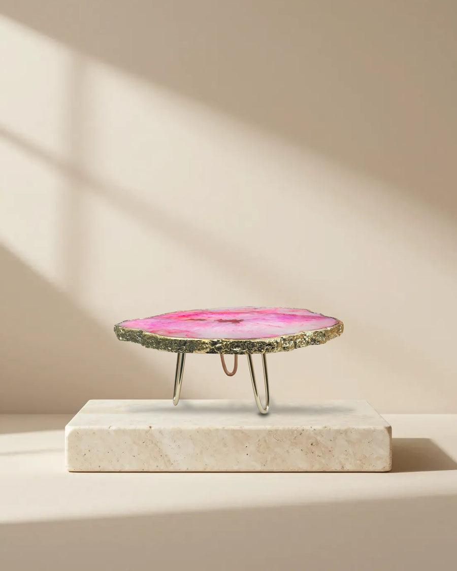 Pink Agate Cake Stand