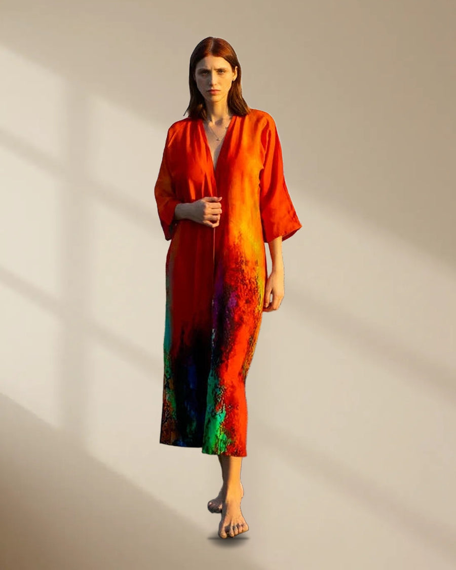 Roar Tiger Animal Print Abstract Kimono