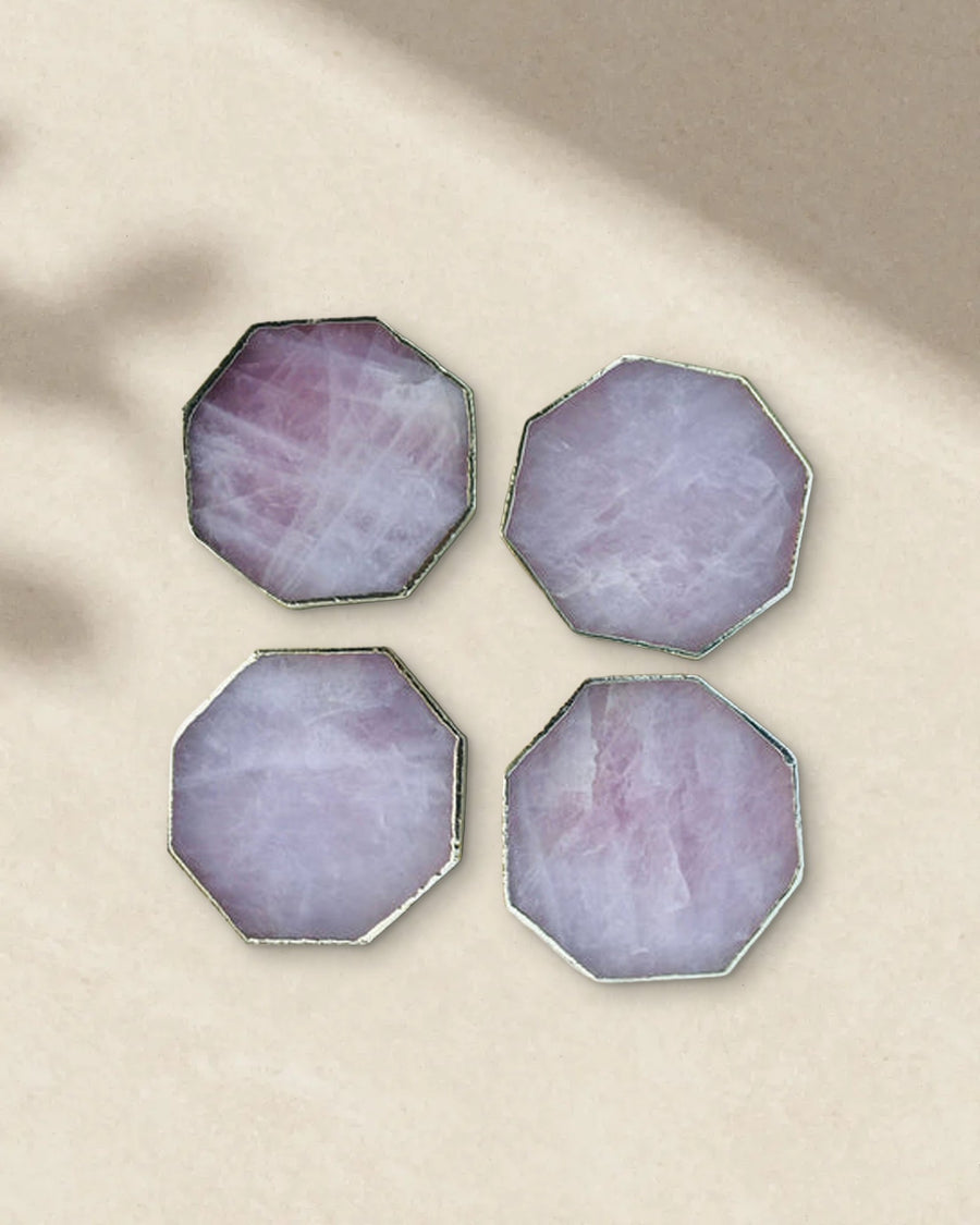 Rose Quartz Octagon Coasters