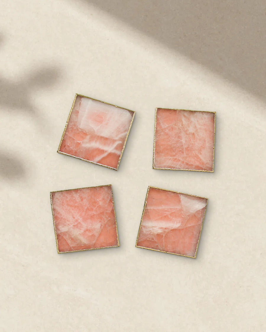 Rose Quartz Square Coasters