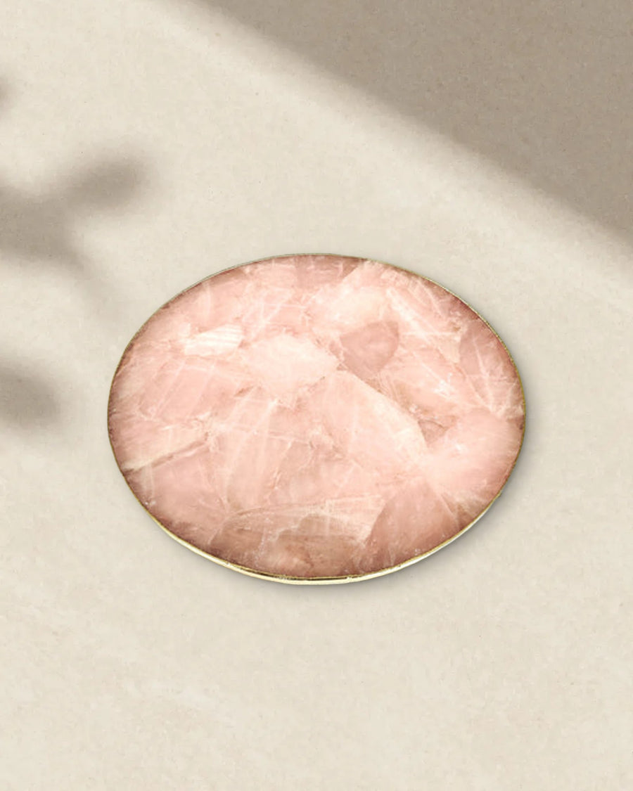 Round Rose Quartz Agate Cheese Board