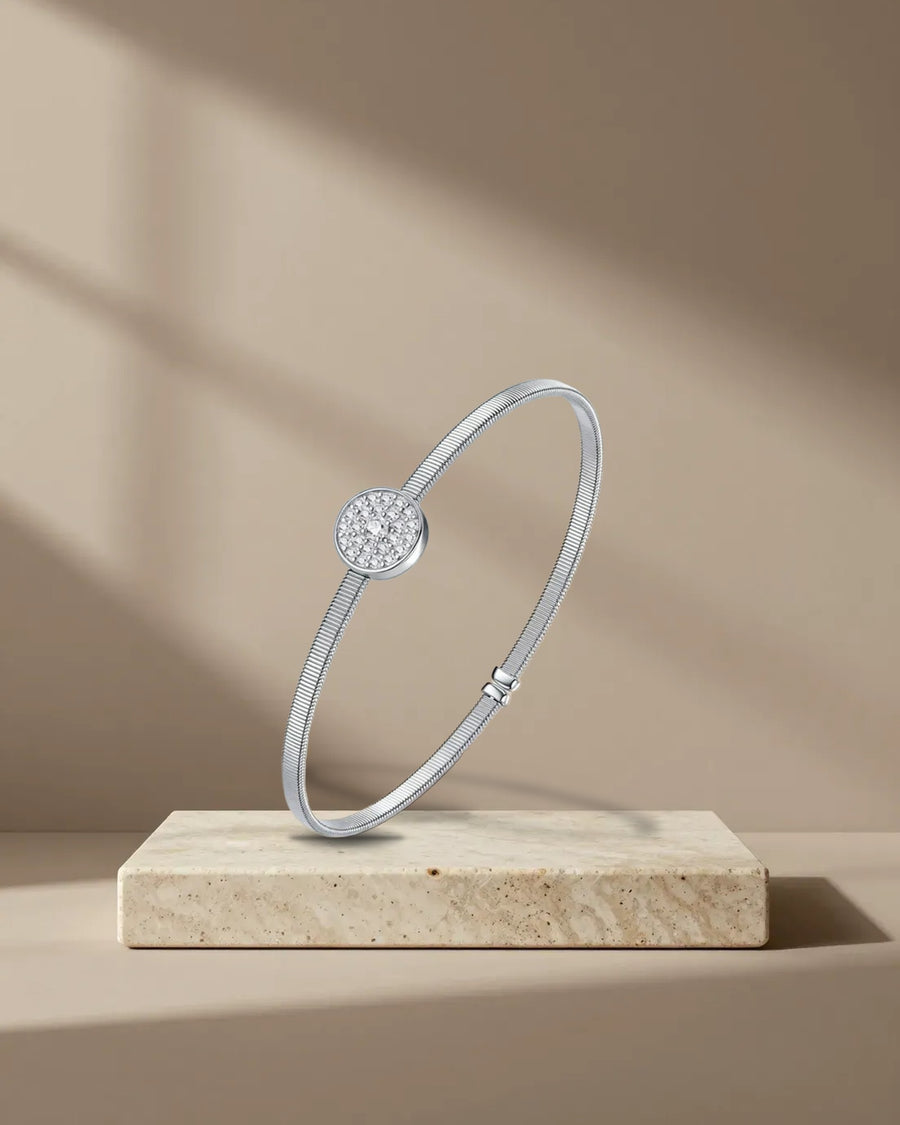 Moissanite Disc Bangle