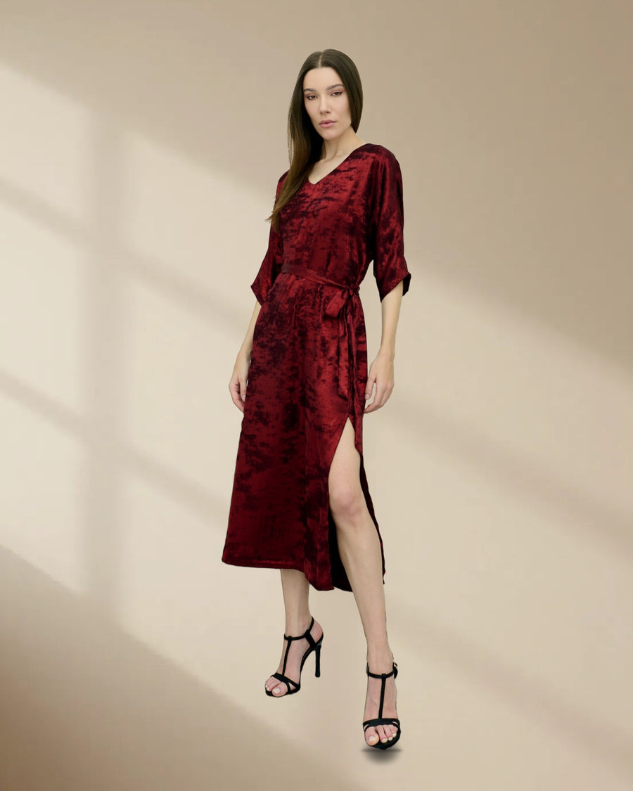 Shadow of Sequin Shimmer Long Kaftan Dress with Side Slit